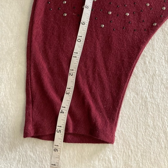 Lane Bryant plus sized cold shoulder burgundy sparkling blouse size 14/16 - Picture 5 of 8